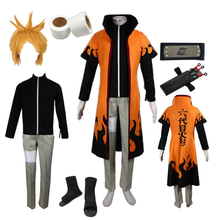 Fantasia para cosplay uzumaki, conjunto completo de roupas de dia das bruxas, amarelo 2024 - compre barato