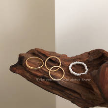 Dumb gold fashion Copper alloy rings for women Korean cute minimalist high quality ring set hip hop jewelry 2020 pierscionki 2024 - buy cheap