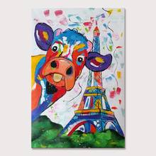 Mintura Wall Picture for Living Room Oil Paintings on Canvas Hand Painted Cows and Towers Hotel Decor Office Decor Art  No Frame 2024 - buy cheap