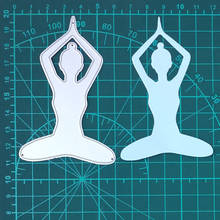 Namste/feminino yoga hero pose metal corte dados para selos scrapbooking estênceis diy papel álbum cartões decoração em relevo 2020 novo 2024 - compre barato