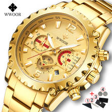 Watches Men Luxury Brand Chronograph Full Gold Men's Wrist Watches 2020 Wwoor Big Dial Golden Wristwatch Mens Relogio Masculino 2024 - buy cheap