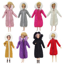 Pretty Long Coat Cotton Dress For Barbies Doll Clothes Parka For 1/6 BJD Doll Kids Toy Winter Wear Jacket Dolls Accessories Gift 2024 - buy cheap