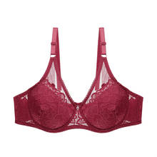 Sutiã de renda ultrafina, profundo em v, roupa íntima sexy, confortável, tamanho grande, sutiãs para mulheres, moda feminina, bralette de tamanho grande 2024 - compre barato