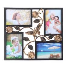 Decorative 4 Opening Wall Hanging Photo Frame Flowers Butterfly Vintage Collage Family Picture Frame Home Decorations (Black) 2024 - buy cheap