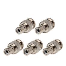 Adaptador de conector coaxial bnc macho para rca fêmea, 5 peças para cctv vigilância videow91a 2024 - compre barato