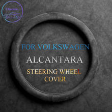 Alcantara Suede Leather Car Steering Wheel Cover Universal for Volkswagen VW Golf 6/7 CC Bora Tiguan Touareg Polo 37-38cm Wrap 2024 - buy cheap