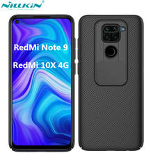 Nillkin-capa de celular com protetor de lente de câmera deslizável, capinha para xiaomi redmi note 9s/note 9 pro max/10x 4g 2024 - compre barato