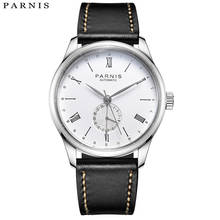 Parnis-Reloj de pulsera de cuero para hombre, cronógrafo mecánico automático, resistente al agua, informal, redondo, regalo, 2020 2024 - compra barato