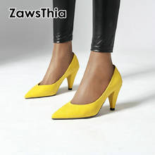 ZawsThia 2022 spring faux crocodile skin sexy women pumps office career shoes yellow blue red woman wedding high heels stilettos 2024 - buy cheap