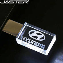 modern Hyundai crystal + metal USB flash drive pendrive 4GB 8GB 16GB 32GB 64GB External Storage memory stick u disk 2024 - buy cheap
