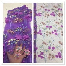 Bonito 3d flor francês tule bordado tecido de renda tecido líquido francês JIANXI.C-298.6804 para vestido de noiva 2024 - compre barato