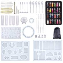 160PCS/Set Silicone Casting Resin Molds DIY Crystal Epoxy with Drill and Bag Tools Set for Jewelry Bracelet Craft Making 2024 - buy cheap