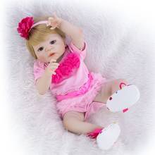 55cm little girl reborn doll Silicone baby Dolls blonde Newborn Baby Bonecas Weight 1.8KG Children kindergarten Toys Kids gift 2024 - buy cheap