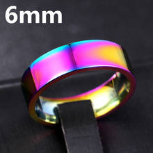 MOREDEAR 6 мм Радужный титановый ремешок матовый свадебный из нержавеющей стали твердое кольцо для мужчин и женщин 2024 - купить недорого