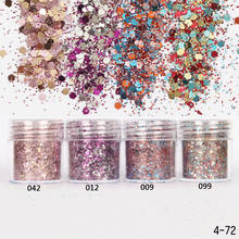 Polvo de lentejuelas para uñas, mezcla de colores, rosa, purpurina, confeti, decoración de uñas, ultrafino, 1 caja de 10ml 2024 - compra barato