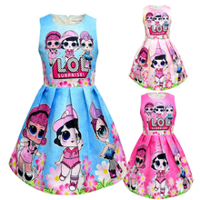 Женское жаккардовое платье Lol Surprise Doll, летнее платье без рукавов с мультяшным принтом 2024 - купить недорого