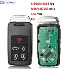 jingyuqin 5 Button Remote Key Smart Car Key Fob 434Mhz ID46 Chip For Volvo XC60 S60 S60L V40 V60 S80 XC70 KYDZ Uncut Blade 2024 - buy cheap