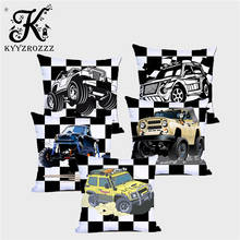 Capa de almofada estampada para carros, capa de almofada decorativa em poliéster, 45x45cm para veículos off-road, estampa de kart, família, sofá, cadeira 2024 - compre barato