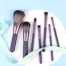 7pcs Wooden Foundation Brush for Women Cosmetic Eyebrow Eyeshadow Brush Multifunctional Makeup Brush Sets Tools 2024 - buy cheap