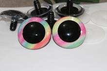 1pair/lot 30mm-40mm-50mm high quality clear round safety eyes +rainbow fabric+ washer for diy puppet plush doll findings 2024 - buy cheap