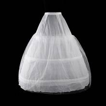 Vestido longo de flores branco com 3 armações, saia tutu de crinolina para bebês meninas 2024 - compre barato