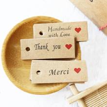 100pcs/lot Handmade Product Hang Tag Package Tags Kraft Paper Merci Thank You Gift Labels for DIY Wedding Party Cake Decoration 2024 - buy cheap