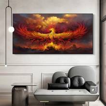 Golden Bird Phenix Canvas Painting Abstract Animals Posters and Prints Cuadros Wall Art Pictures for Living Room Home Decoration 2024 - buy cheap