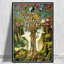 Psychedelic Trippy Tree Life Art Posters And Prints Canvas Painting Pictures On The Wall Abstract Decorative Home Decor Quadro 2024 - buy cheap