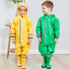 Capa de chuva infantil com capuz, roupa de chuva reflexiva de alta visibilidade, respirável, capa de chuva para crianças de 0.9-1.35m para estudantes e meninos 2024 - compre barato