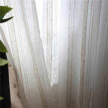 Modern linen stripe tulle striped curtains  for bedroom living room balcony curtain custom decorative linen stripe curtain yarn 2024 - buy cheap