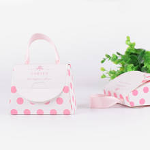 Caja de dulces con forma de bolso para decoración de boda, Mini bolsa de regalo de punto rosa para cumpleaños, Baby Shower, 50 unids/lote, B003P 2024 - compra barato