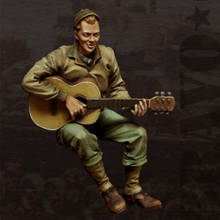 1/35 U.S. G.I. with Guitar WW2, Resin Model Soldier GK, Military theme, Unassembled and unpainted kit 2024 - buy cheap