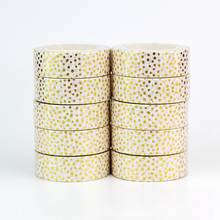 10PCS/lot Decorative Gold Dots on White Foil Washi Tapes Paper for Scrapbook Bullet journal Adhesive Masking Tapes School Supply 2024 - buy cheap