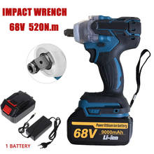 68V 520Nm Electric Brushless Impact Wrench Rechargeable 1/2'' Socket Cordless Wrench Screwdriver Power Tool With Lithium Battery 2024 - buy cheap