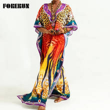 FORERUN Kaftan Beach Dress Women Boho Print Bikini Cover Up Summer Long Maxi Saida De Praia Beachwear Vestido Playa Mujer Pareo 2024 - buy cheap