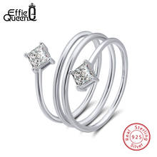 Effie rainha real 925 prata esterlina feminino anéis design exclusivo aaa limpar zircão quadrado anel feminino jóias presente de aniversário br61 2024 - compre barato