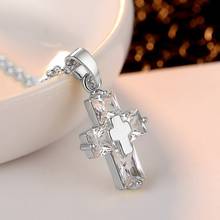 2021 New Luxury Crystal Zircon Cross Necklace Clavicle Chain Classic Style Pendant Necklace Gift For Women 3 Colors Available 2024 - buy cheap