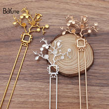 BoYuTe (5 Pieces/Lot) 56*58MM Metal Alloy Flower Branch Hair Stick Tiara Vintage Diy Bridal Wedding Hair Jewelry Accessories 2024 - buy cheap