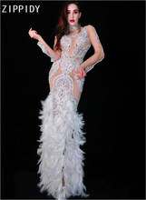 Полный кристаллы серебра бахромой вечерние платье леди Вечеринка пикантные длинное платье для выпускного День Рождения Праздновать блестящими камнями платья 2024 - купить недорого