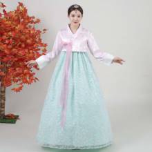 Vestido hanbok coreano tradicional feminino bordado elegante quadra real princesa traje asiático palácio cosplay roupas de performance 2024 - compre barato
