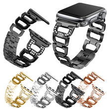 Correa de Metal con purpurina de diamante para Apple Watch, pulsera con forma de letra D para iWatch SE de 38/42mm, 40/44mm, Serie 6, 5, 4, 3, 2 2024 - compra barato