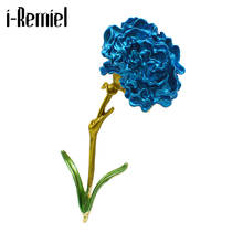 New Fashion Carnation Flower Brooches Gifts for Women Alloy Enamel Lapel Pin Weddings Party Jewelry Corsage Clothing Accessories 2024 - buy cheap