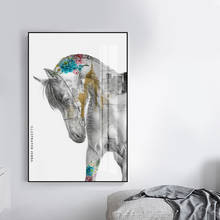 Carteles e impresiones de arte abstracto para pared, pintura en lienzo, tinta de cabeza de caballo, imágenes decorativas para sala de estar, decoración del hogar sin marco 2024 - compra barato