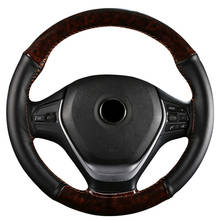 Car Steering Wheel Cover DIY Genuine Leather Cowhide Braid with Needles Thread Car-Styling Interior Accessory 2024 - buy cheap