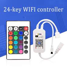 Controlador inteligente inalámbrico de luces LED, controlador de voz con WiFi, RGB, Alexa, 24 teclas, Control remoto IR, tira de luces LED 2024 - compra barato