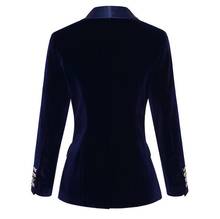 Blazers Women Elegant Vintage Mujer Femme Suit Jacket Coat Blue Black Velvet Blazer Lady 2020 Autumn Winter Outwear Tops 2024 - buy cheap