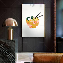 Arte de pared de cocina Ramen, arte de cocina con fideos ilustradas, carteles de decoración moderna para el hogar, impresiones en lienzo, regalo 2024 - compra barato