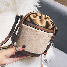 Winter Round Women Tote Faux Fur Women Handbags Plush Bucket Bag Crossbody Bag For Ladies Funny Designer Hit Colour Shoulder Bag 2024 - buy cheap