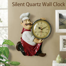 Reloj de pared de resina de Chef para el hogar, accesorio de cocina y baño, Estilo vintage, decoración de pared, diseño moderno 2024 - compra barato