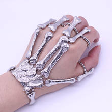 Halloween Props Gift Fun Nightclub Party Punk Finger Bracelet Gothic Skull Skeleton Bone Hand Finger Bracelet Party Decoration 2024 - buy cheap